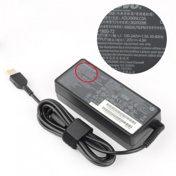 Replacement Lenovo Thinkpad ADLX90NLC3A 36200252 45N0245 45N0246 20V 4.5A Laptop ac Adapter Charger with rectangle tip