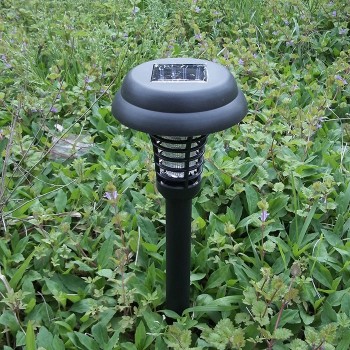 Waterproof Solar Power UV Bug Zapper Pest Insect Black Mosquito Killer Light Garden Yard Solar LED Lamp