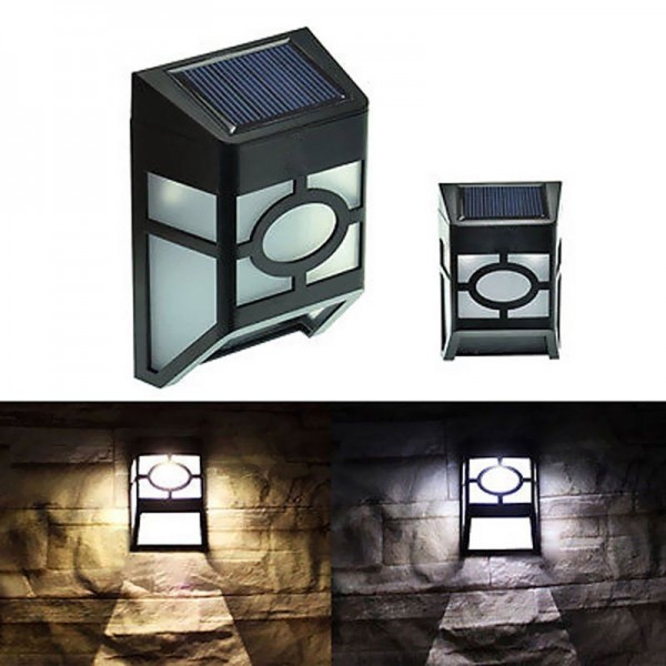 Outdoor Solar Powered Wall Mount LED LightGarden Path Landscape Fence Yard Lamp 