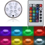 Multi-Colors RGB Submersible Waterproof LED Light Base with Remote Controller(set of 1 light+1 remote)