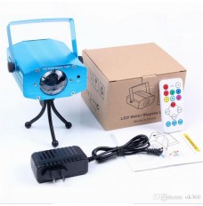 7 Colors Water Wave Effect Ripple Projector 3W Led Stage Light with Remote LED Magic Laser Light for Christmas Birthday Wedding Party