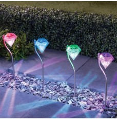 Diamond solar lights, Solar colorful diamond lights, Solar lawn lights - Free shipping