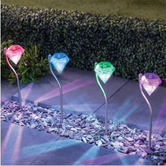 Diamond solar lights, Solar colorful diamond lights, Solar lawn lights - Free shipping